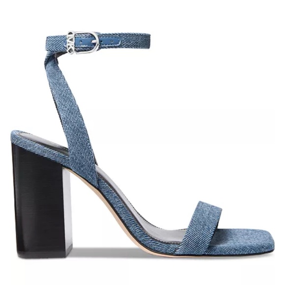 New MICHAEL Michael Kors Women's Merriam Block-Heel Sandals Blue Denim - Picture 2 of 3